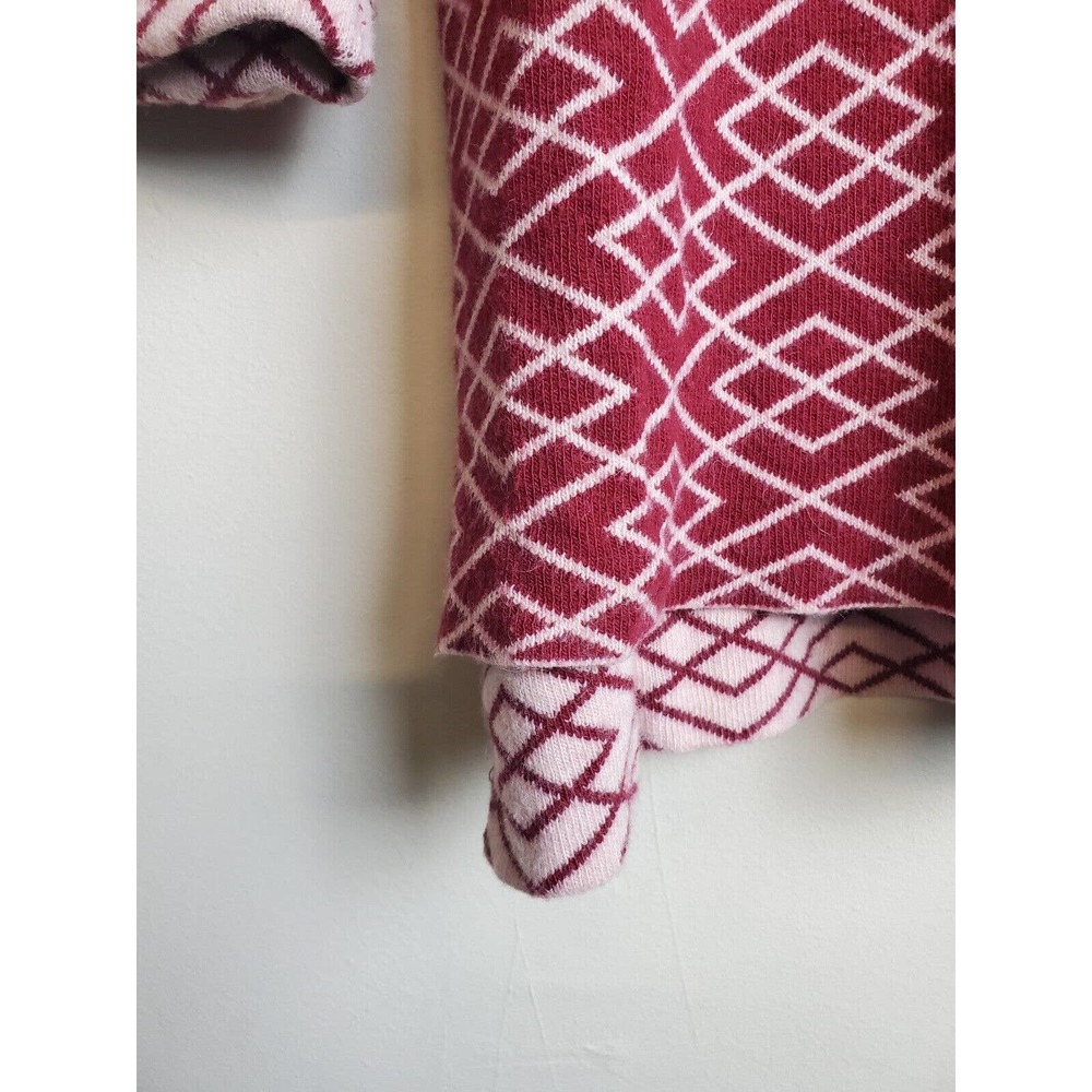 Anthropologie Moth Cowl Neck Pullover Sweater Angora Printed Red Side Slits Med - Picture 3 of 11